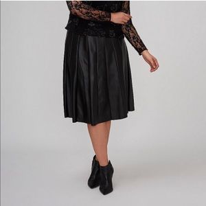 Lane Bryant midi pleather skirt